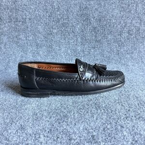 Brass Boot 95456-01 Men’s 9.5 Black Leather Woven Tassel Loafers Made in Spain